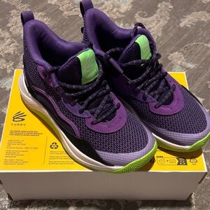 Under Armour GS Curry 3Z 24 SDE Purple and Green Basketball 🏀 Sneakers